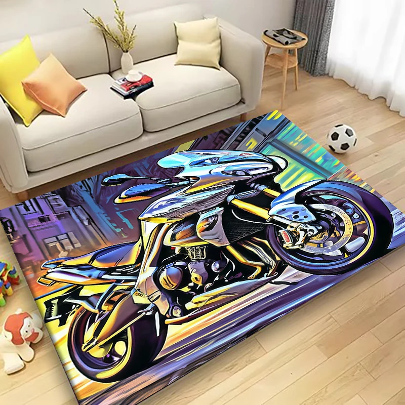 3Dprinted motorcycle racing carpets with custom sized multi functional and anti slip features suitable for living bedroom rugs