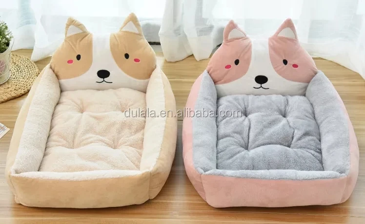 Wholesale Luxury Pet Bed Large Plush Cartoon Soft and Comfortable Cat and Dog Pet Bed Picture Floral Dog Mattress Memory Foam