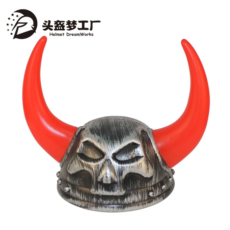 Bullhorn Devil Hat Helmet Horn Helmet Pirate Hat Light Up Cosplay Party Props