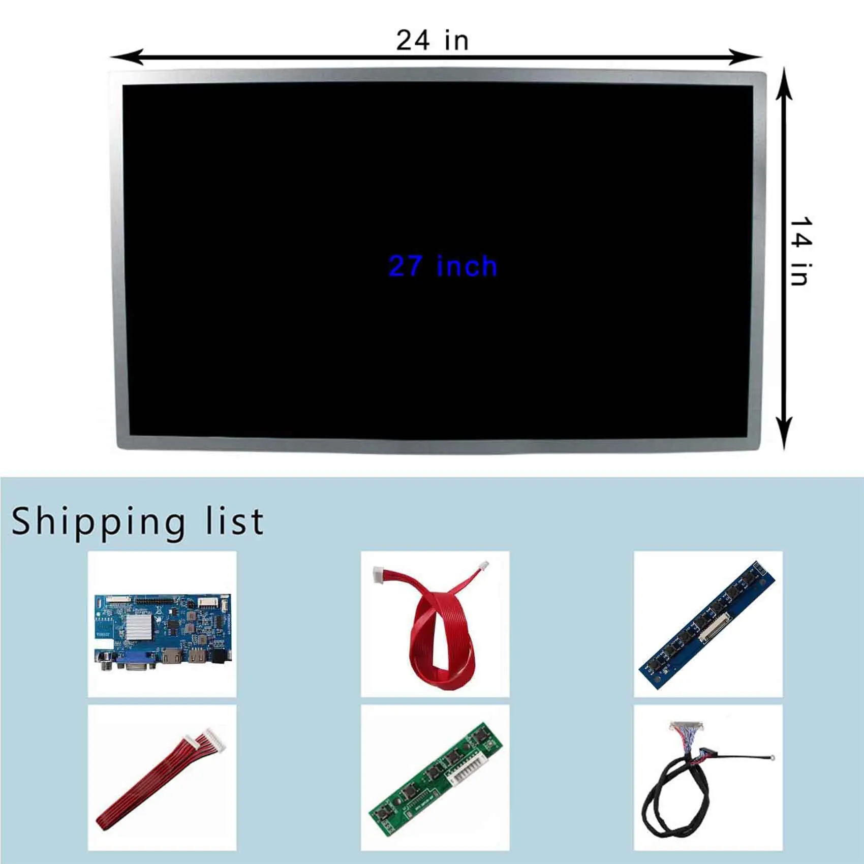 شاشة LCD للإعلانات مع لوحة تحكم USB ، شاشة خارجية ، Hd-Mi ، Vga ، Cvbs ، 1920x8080 ، لوحة 27 "، Nits