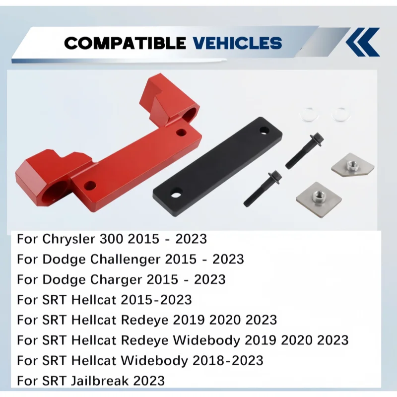 Car Modification Rear Differential Brace Anodized Red Billet Aluminum For 2015-2020 Challenger Charger Hellcat