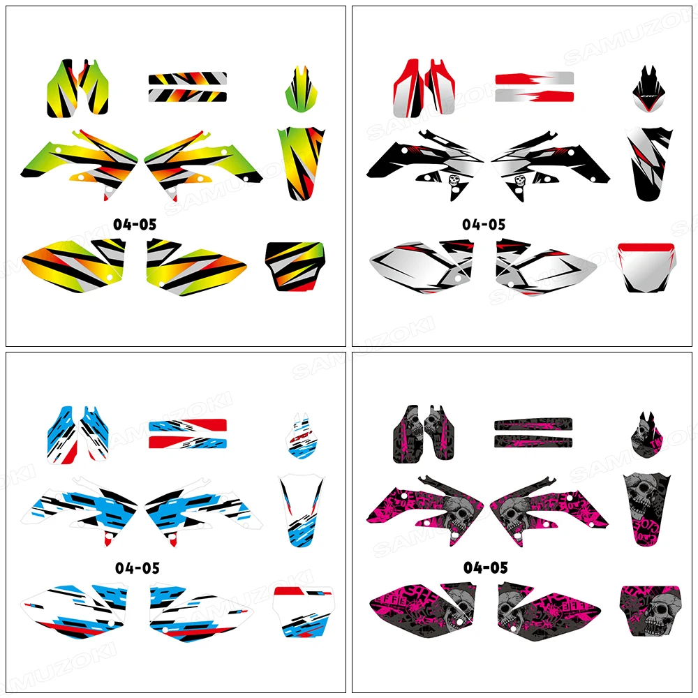 

Motocross Fit for Honda CRF250R CRF 250R 2004-2005 2006-2007 2008-2009 Full Graphics Decals Stickers Deco Background Kits