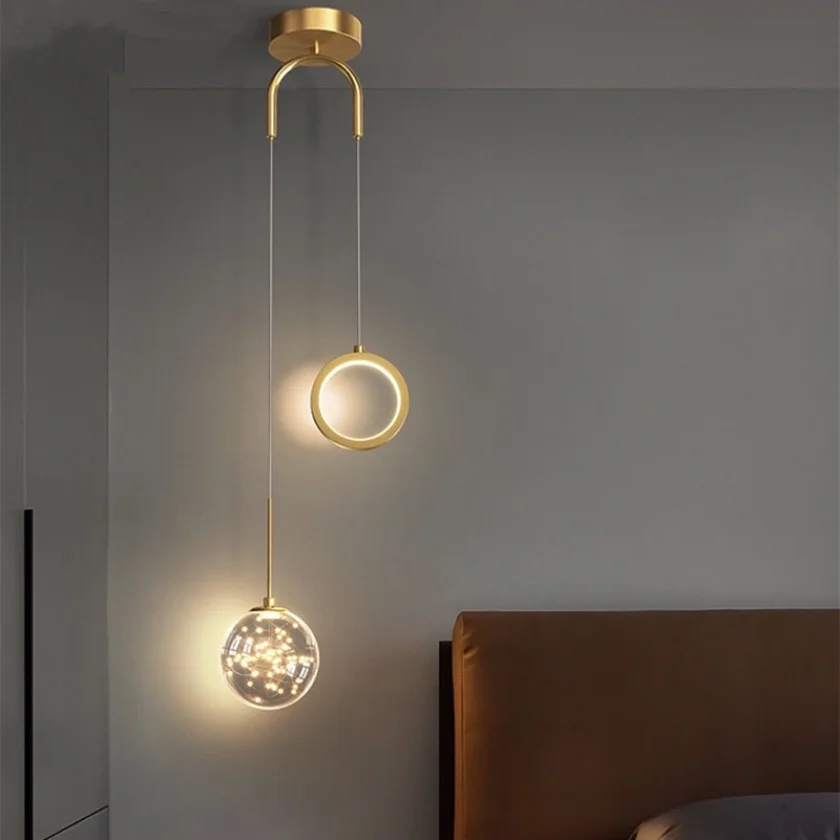 Modern Led Pendant Lighting for Bedroom Bedside Hotel Hanging Lamp Decoration Chandeliers Entrance Nordic Ceiling Lights Home