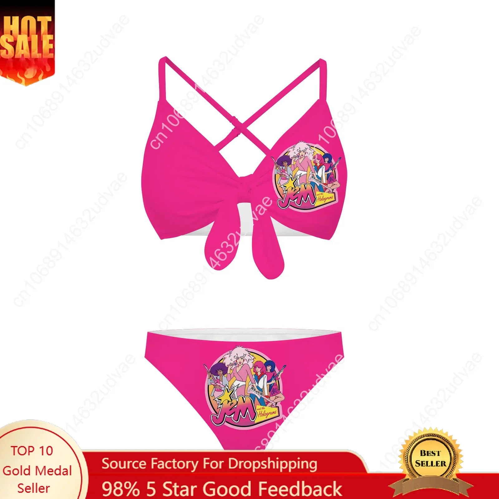 ملابس سباحة جيم آند ذا هولوجرامز بحمالات متقاطعة، بيكيني نسائي مخصص، ملابس شاطئ قابلة للتخصيص