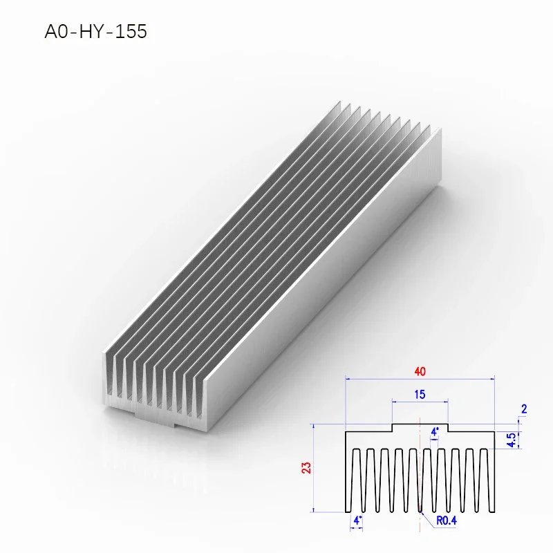 BRZHIFI-155 Aluminum Extrusion 6061 Aluminum Profile Radiator For Linear LED Aquarium Light Heat Sink Power Amplifier Cooling