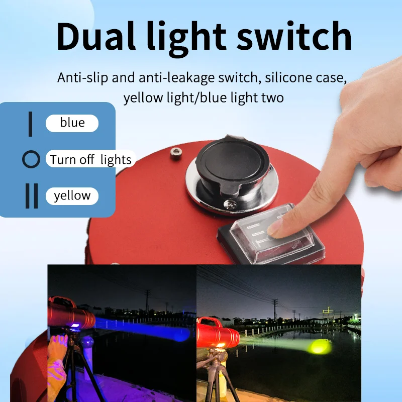 500W High-Power Strong Light Aluminum Alloy External 12V Battery LED Searchlight