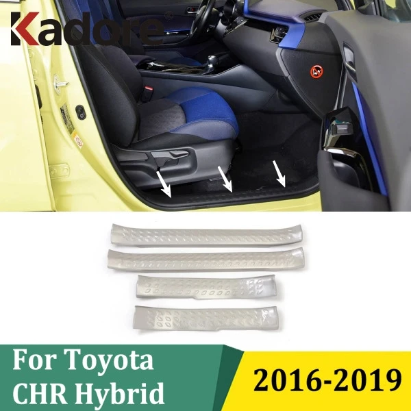 

Для Toyota CHR C-HR 2016 2017 2018 2019, гибридная внутренняя накладка на порог из нержавеющей стали, накладка на автомобильную наклейку, аксессуары для стайлинга