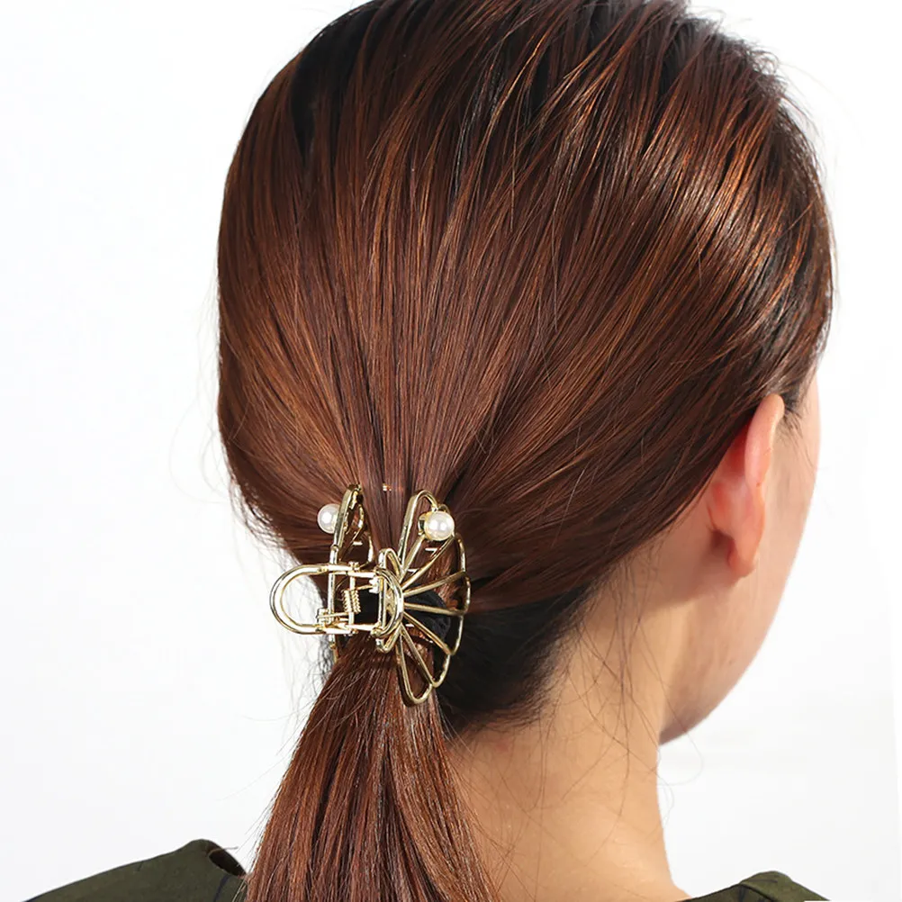 

Набор из 3 металлических заколок-крабов с сетчатым дизайном, полые зажимы из сплава для женщин, для душа, вечеринок, свадеб, инструмент для укладки волос, полые заколки-крабы для волос