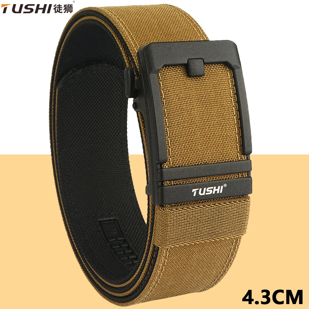 

TUSHI New Men's Hard Tactical Belt Strong Quick Release Nylon Metal Buckle Unisex Military Belt Outdoor IPSC Girdle Multi-size