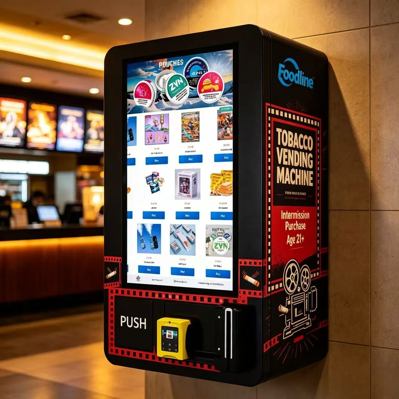 Metal Material Small Size Wall Mounted Quick Payment Sanitary Pad Snacks Comdon Electronic Vending Machine SDK Enabled 21.5