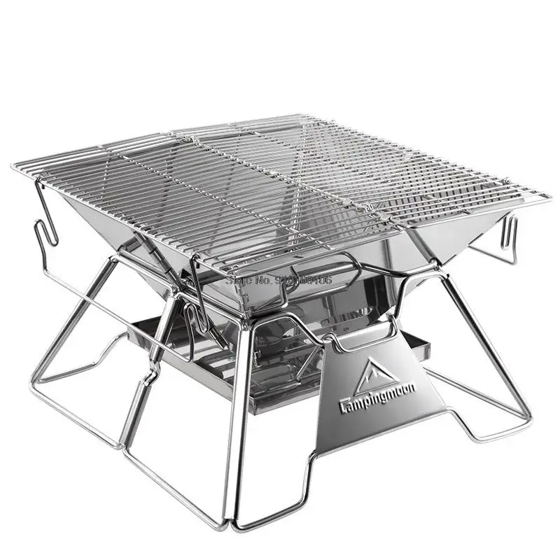 

Portable Folding BBQ Grill Stove Campingmoon MT-2 Camping Barbecue Stove 34x35cm