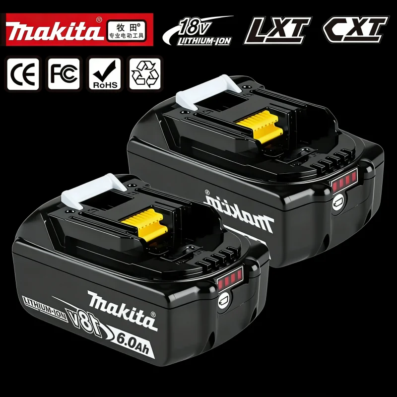 

Аккумулятор для электроинструмента Makita 18V 6Ah с LED-индикатором, литий-ионный, замена LXT BL1860B BL1860 BL1850, перезаряжаемый.