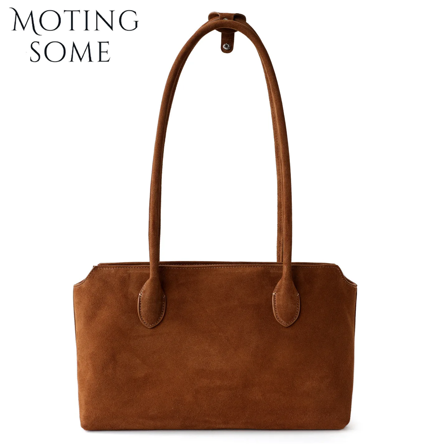 

Motingsome Natural Suede Leather Handbag Luxury Designer Bags Women Underarm Messenger Saddle Purse Mini Purse Matte Skin Pouch