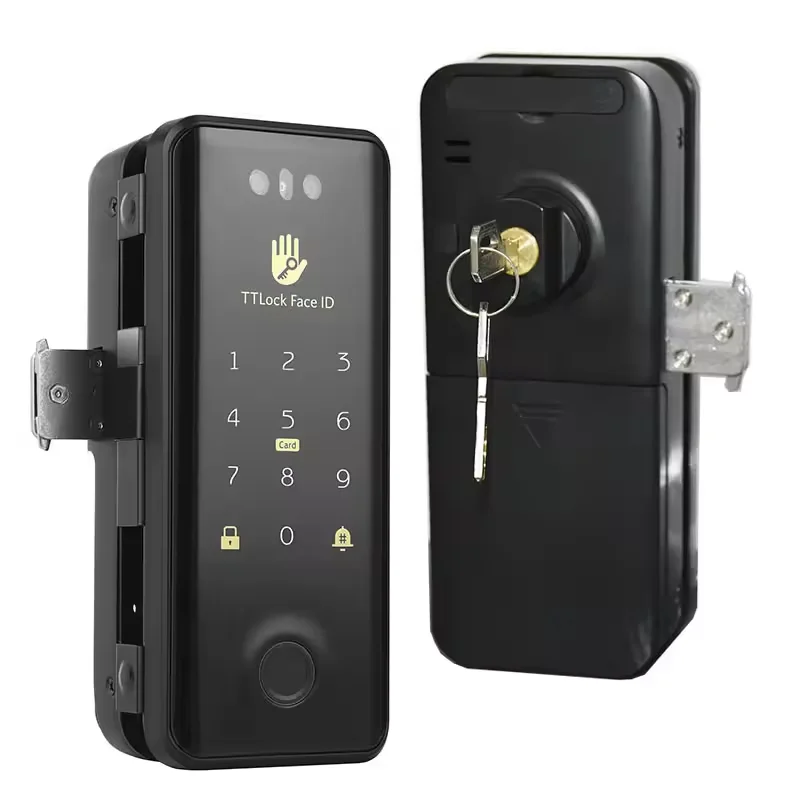 

3D Facial Recognition Smart Glass Door Lock Fingerprint Keyless Quick Unlock TTLock APP Intelligent Frameless Framed Door Locks