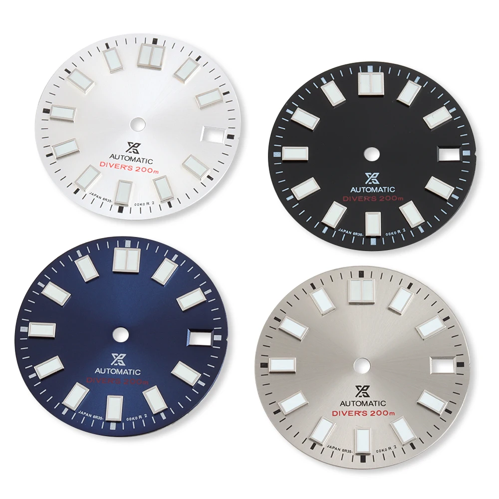 

28.5mm Dial diameter NH35 Green Luminous Dial For NH35 NH36 Movement 316L Steel Watch Face Watch Accessories Watch repair tool