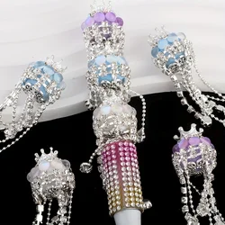 4pcs Crown Tassel Diamond Beads Yarn Beads DIY Jewelry Beads Pen Jewelry Rhinestone Beads