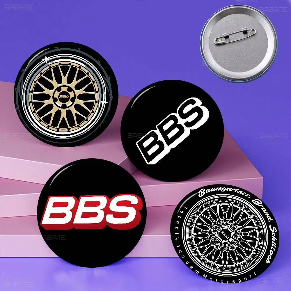 B-BBS Wheel Logo 58mm Cute Series Pins Funny Badge Interesting Cartoon Animals Brooches Backpack Clothes Gift Accessory
