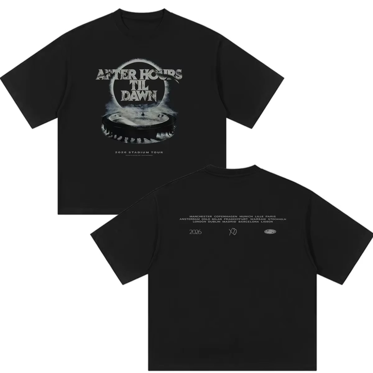 The Weeknd After Hours Til Dawn Stadium Tour 2026 T-Shirt Baumwolle Grafik-Shirt Herren Damen Sommer Streetwear – Detail 2