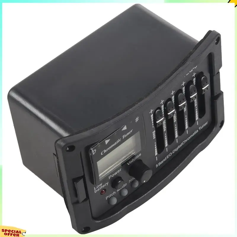 

TURE 2X 5 Band Preamp EQ Equalizer Classical Acoustic Guitar Amplifier Digital Blend Tuner Piezo Pickup Without Tail Pin