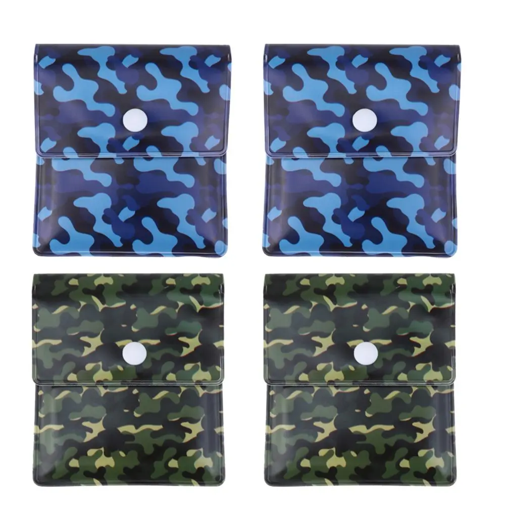 4pcs Cigarette Ash Bags Compact Ash Container Portable Camouflage Pouch Outdoor Ash Pocket (Blue+Green)