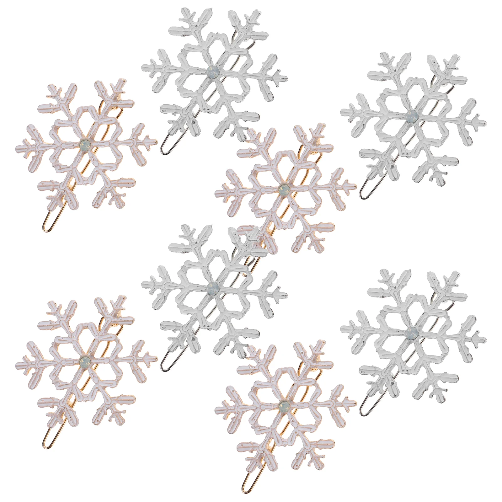 

8 Pcs Snowflake Clips Alloy Hairpin Women Pin Xmas Clips Christmas Pin Christmas Supplies Hair Accessories Hair Styling Tool