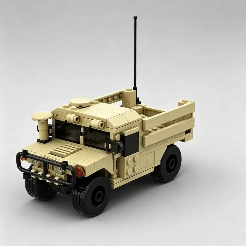 236PCS Desert Utility Cargo Vehicle Model Building Blocks DIY Assembly Toy Off Road Transport Truck Collectible Display Birthday