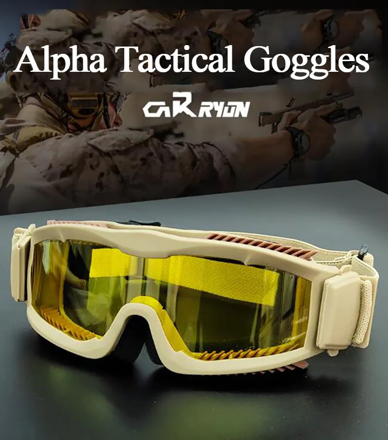 

Airsoft Tactical Goggles 3 Lens Windproof Dustproof Shooting Motocross Motorcycle Mountaineering Glasses CS Safe Protection