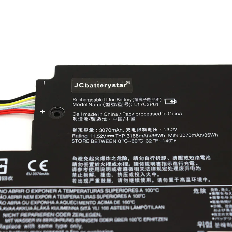 JC L17L3P61 Battery L17C3P61 L17M3P61 For Lenovo IdeaPad 320S-13IKB(81AK) Yoga 720-12IKB Yoga 330-11IGM K43-ISE K43-IFI 8GB