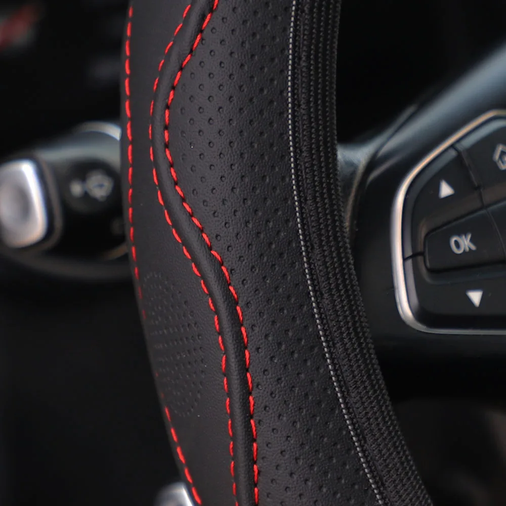 PU leather three-dimensional embossed hand-shaped massage car rimless steering wheel cover for 14.5 - 15 inch car interiors