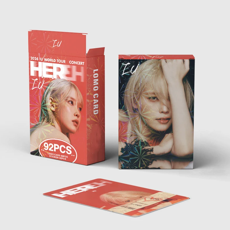 92pcs/set KPOP Small Card IU Album Greeting Card LOMO Card Lee Ji Eun Photo Card Mini Sticker Double Sided Postcard Girl Gift