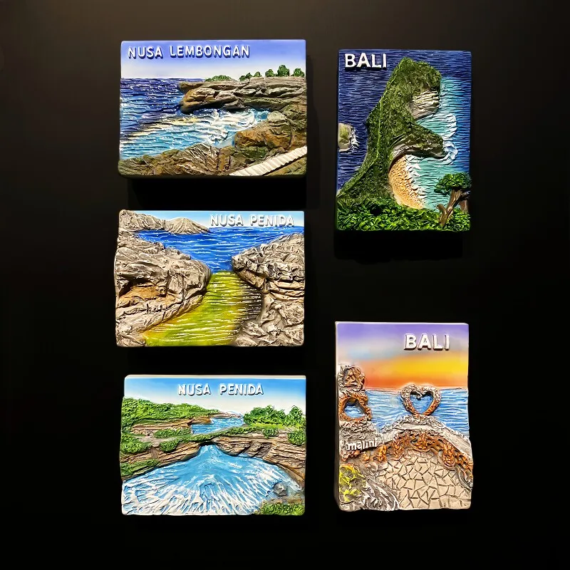 Indonesia Resin Handicraft 3D Fridge Magnets Tourism Souvenir Refrigerator Magnets Sticker Collection Gift Home Decoration