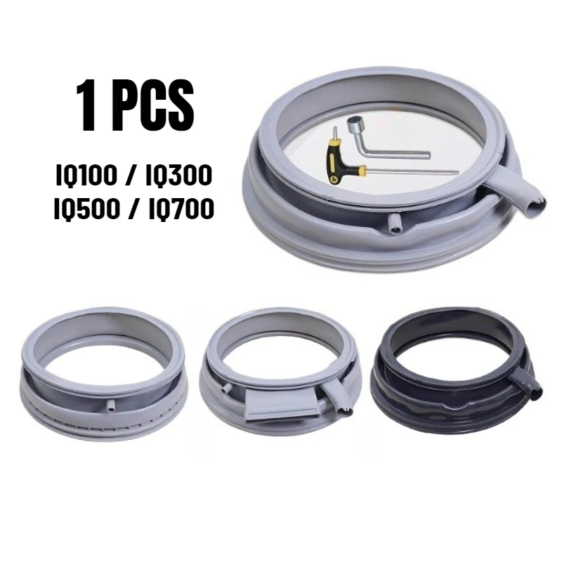 Washer Door Boot Seal Gasket Diaphragm for Bosch Siemens Washing Machine Sealing Ring/Fastening Ring with T20 Wrench+M13 Socket