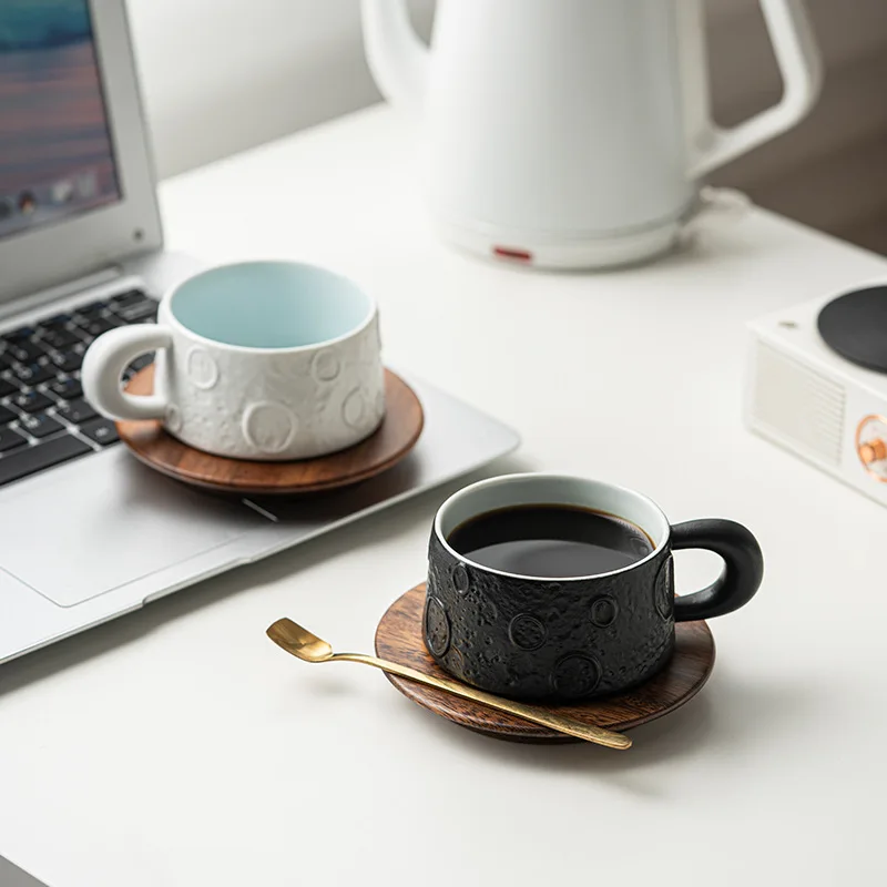 

200ml Coffee Cup Dish Set Mug Ceramic Cup Water Cup Household Simple Nordic Personality Girls High Beauty Cup