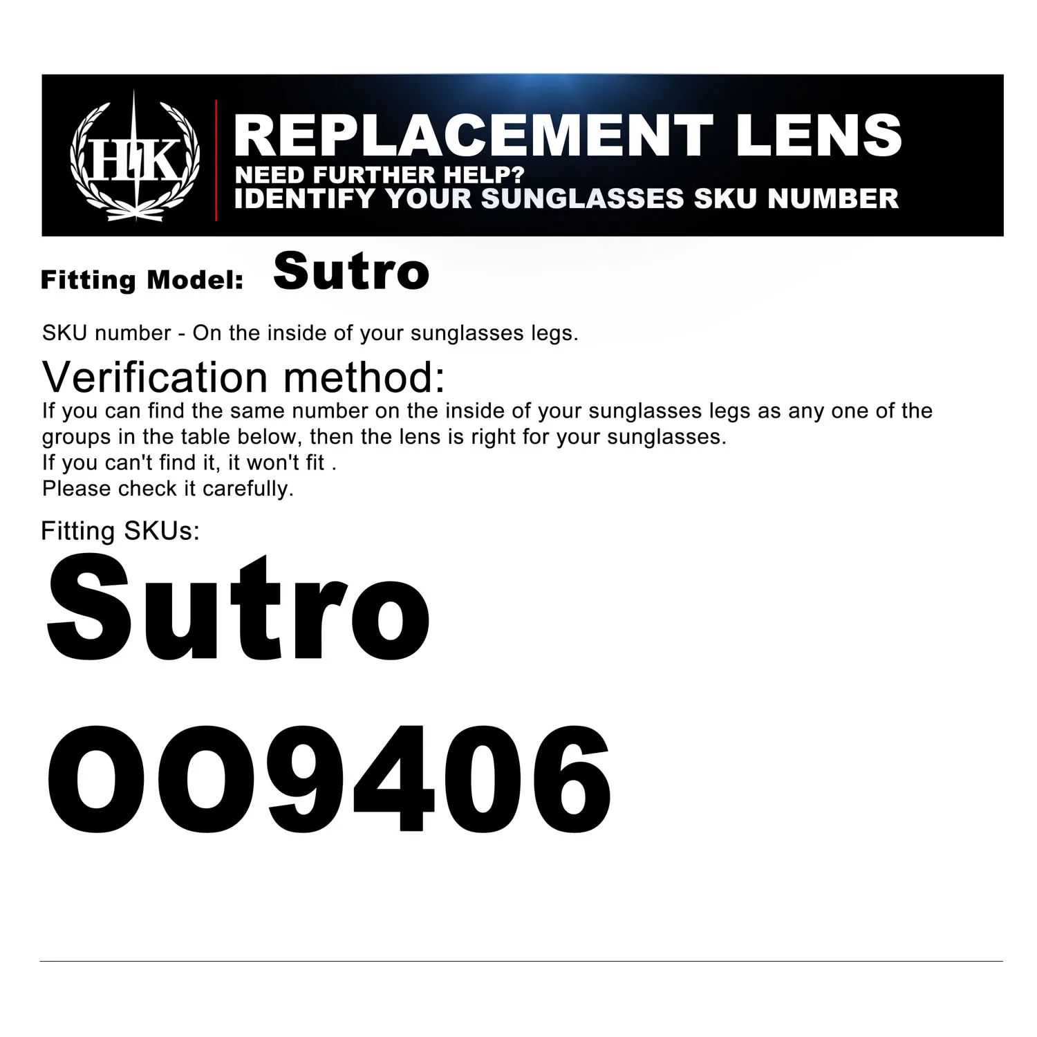 HKUCO Compatible/Replacement For Lenses  Sutro OO9406 Transparent Photochromism