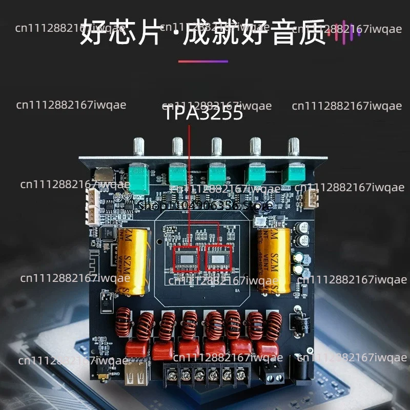Модуль цифрового усилителя мощности Bluetooth TPA3255 для AS21 2.1-канальной акустической системы, с регулировкой тембра и сабвуфером, 220 Вт * 2 + 350 Вт