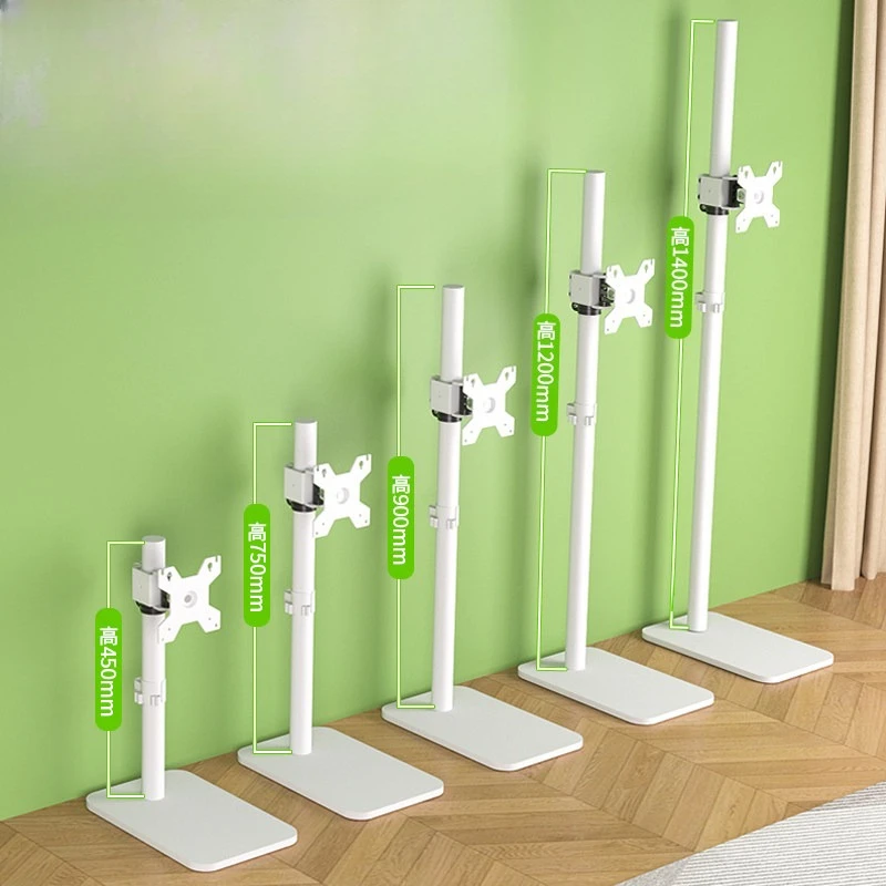 Heavy Duty Floor Monitor Stand, Height Adjustable Swivel Display Mount for 15-32