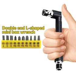 Dual Head L-shaped Mini Socket Wrench 1/4