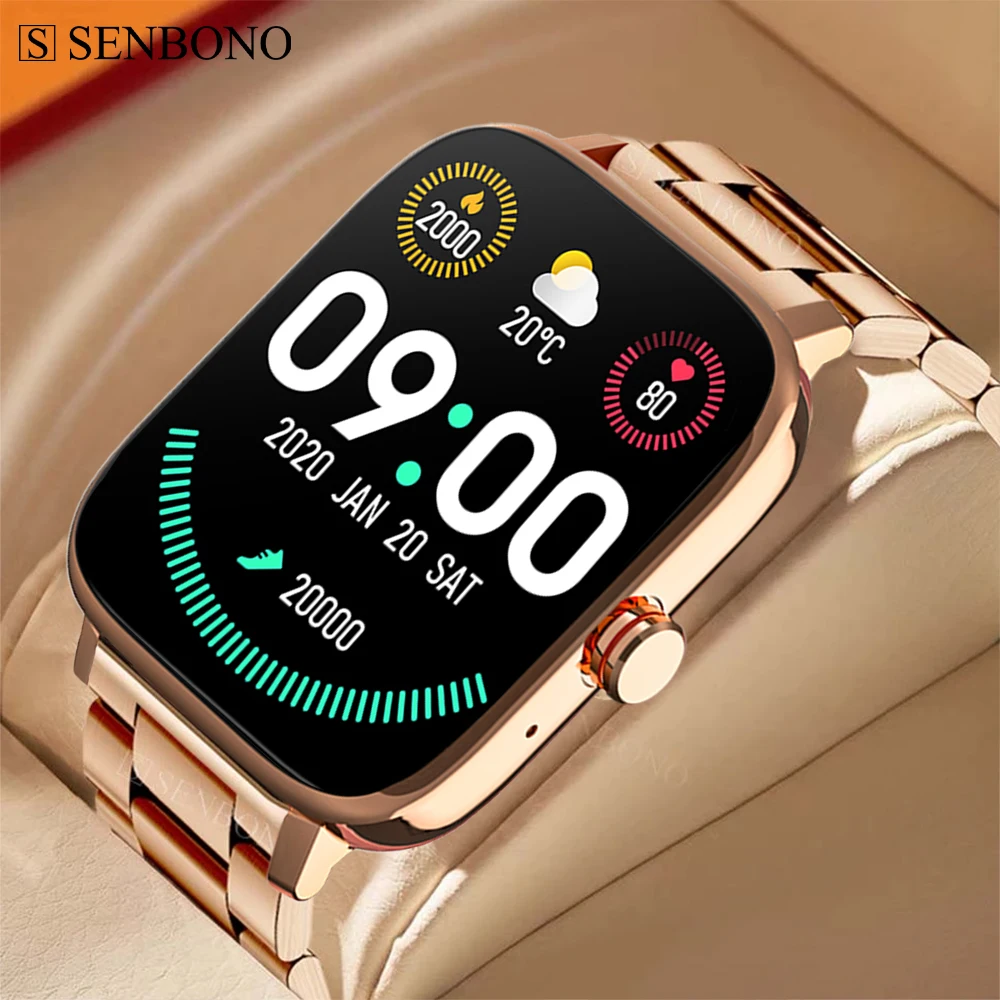 SENBONO Smart Watch Men Sports Fitness Heart Rate Monitor Watch BT Answer Call DIY Watch Face SmartWatch Women For Xiaomi Huawei