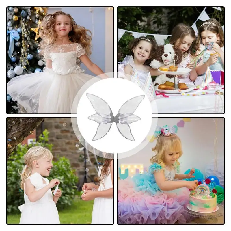 Electrical Butterfly Wings With Lights Glowing Shiny Dress Up Moving Fairy Wings For Kids Happy Birthday Party Decorations