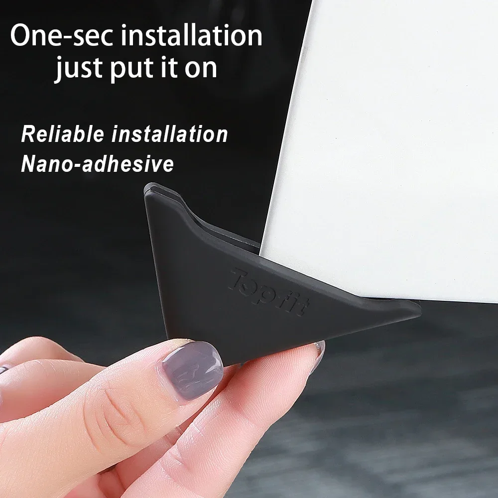 4PCS Silicone Car Door Mute Damping Cushion Accessories for Tesla Model 3/Y Highland Anti-Collision Lock Buckle Protective Cover