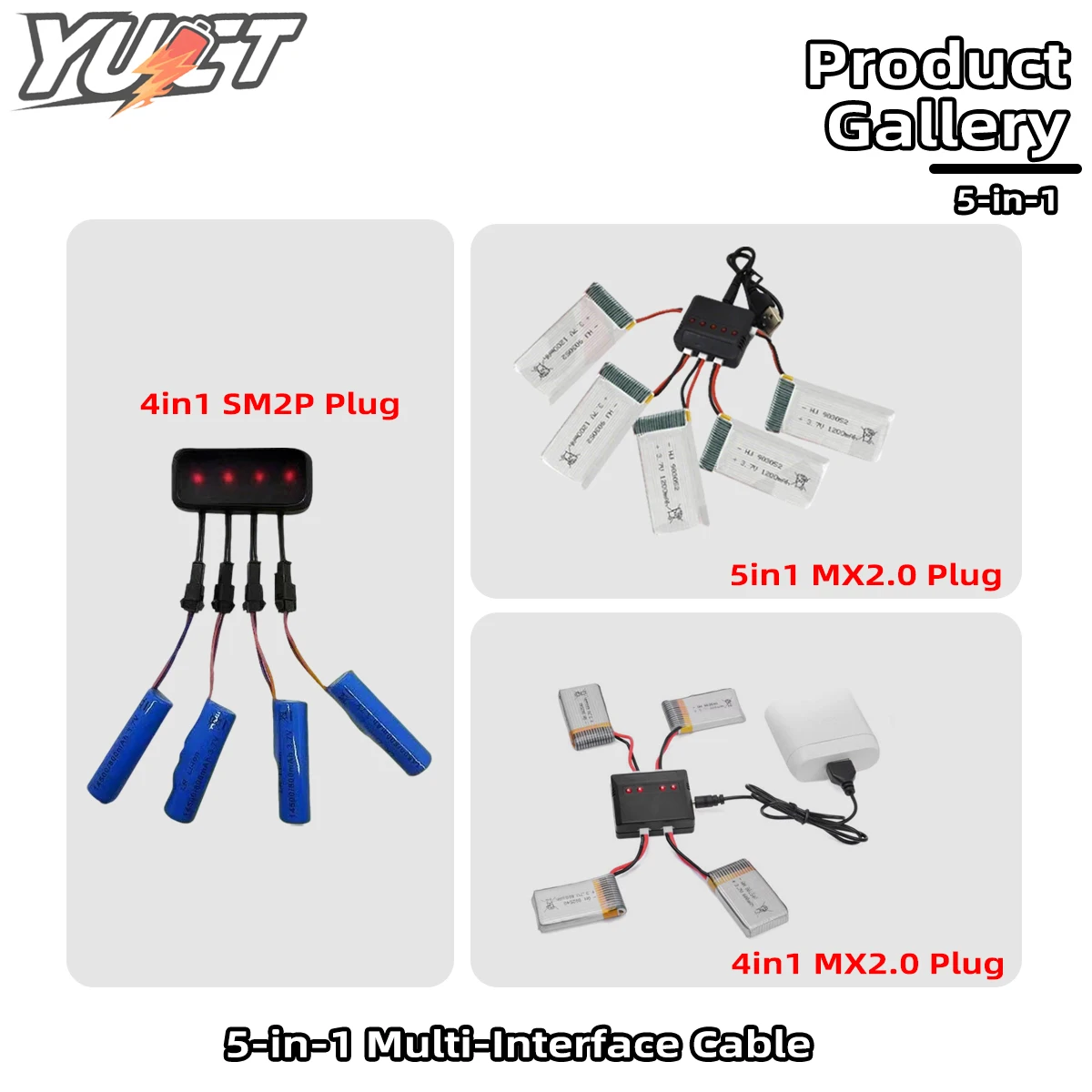 YUCT 3.7V แบตเตอรี่ลิเธียม 800mAh 25C สำหรับของเล่นสมาร์ทนาฬิกาอัจฉริยะควอดเตอร์เที่ยวบินแบตเตอรี่ลิโป้
