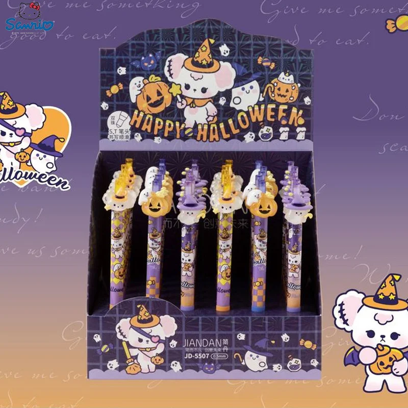 0.5mm Joyful Halloween Neutral Pen Cute Press Pen Resin Cartoon Styling Pen Decompression Student Neutral Pen Learning Supplies