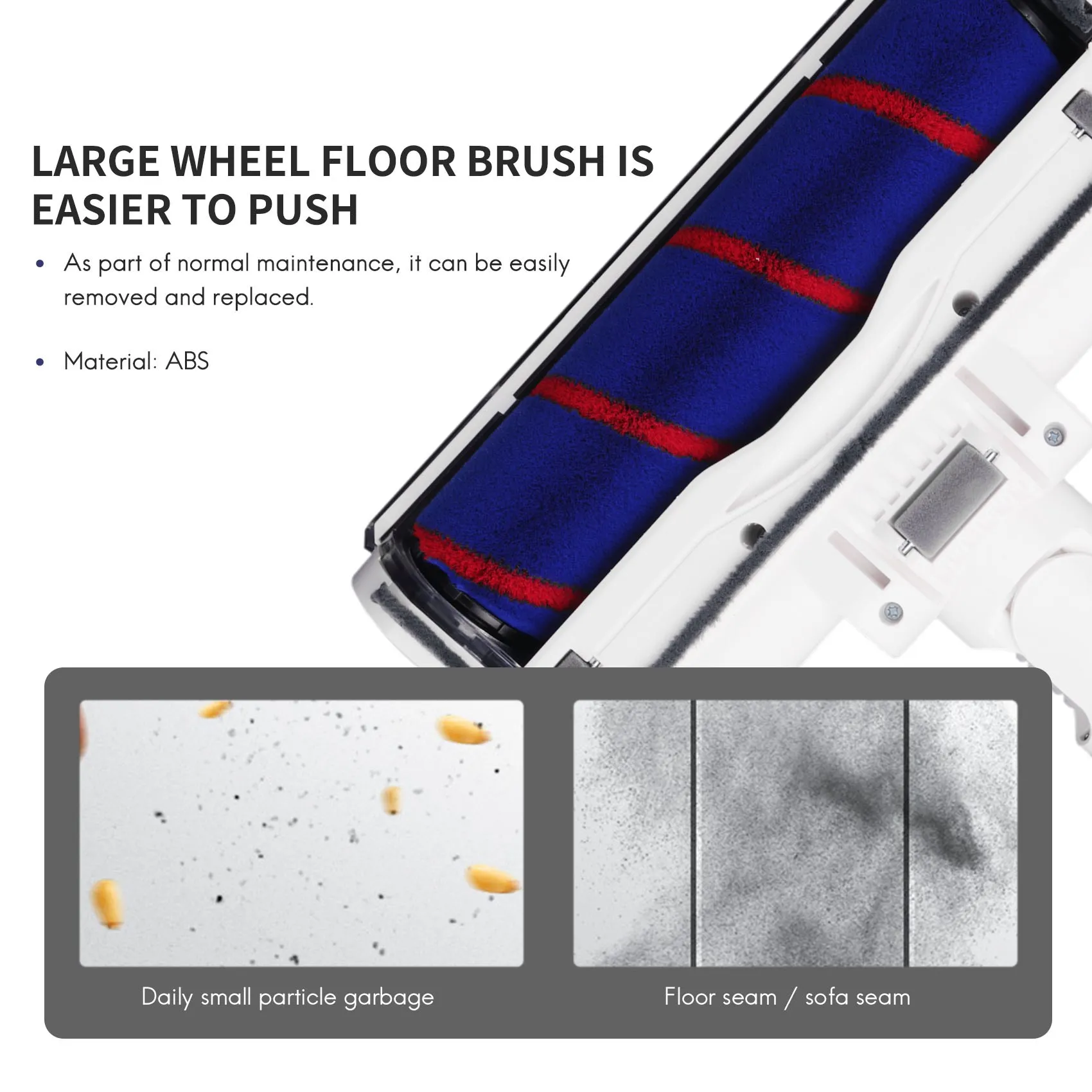 فرشاة لفة برأس فرشاة كهربائية سهلة الاستخدام لأجزاء المكنسة الكهربائية Xiaomi Dream V8/V9/V9B/V10/V11