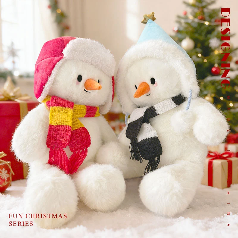 

Cute Plush Christmas scarf snowman Doll Doll Ornaments Christmas New Year Decoration Cartoon stuffed Doll