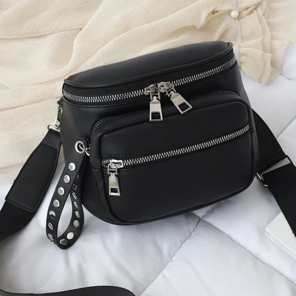 Women Shoulder Crossbody Bags PU  Chest Bag Waterproof Pocket Waist Bag Fashion Casual Chest Handbag Belly Bags