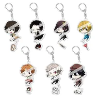 Cartoon Anime BSD Wenhao Wild Dogs Animal Pendant Keychain Acrylic Characters Akiko Yosano Dazai Osamu Key Chain Cosplay Pendant