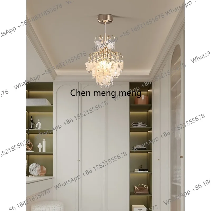 

Французская хрустальная люстра-светильник для спальни, прикроватная лампа премиум-класса, креативный дизайн в форме ракушки-бабочки, для прихожей/веранды