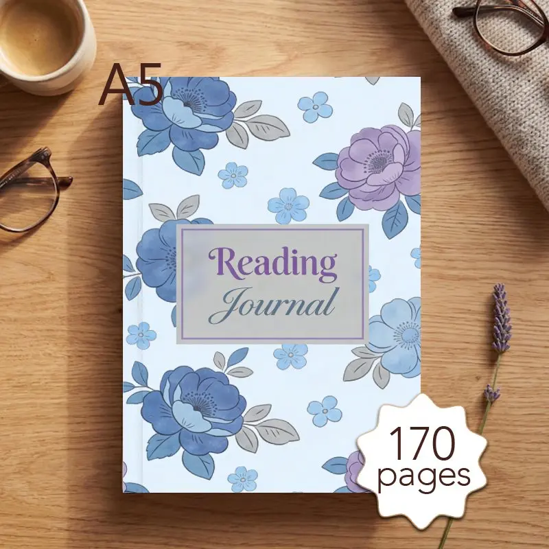 

A5 Daily Reading Journal, 52 Book Review Templates for Book Enthusiasts, Record Book Notes & Quotes, Ideal Gift for Readers