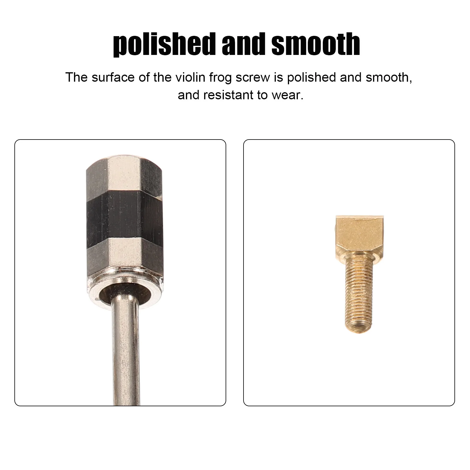 

2pcs Bow Frog Screw Metal Bow Replacement Sturdy Durable Smooth Surface Easy Install Practical Accessory For Violin Lovers