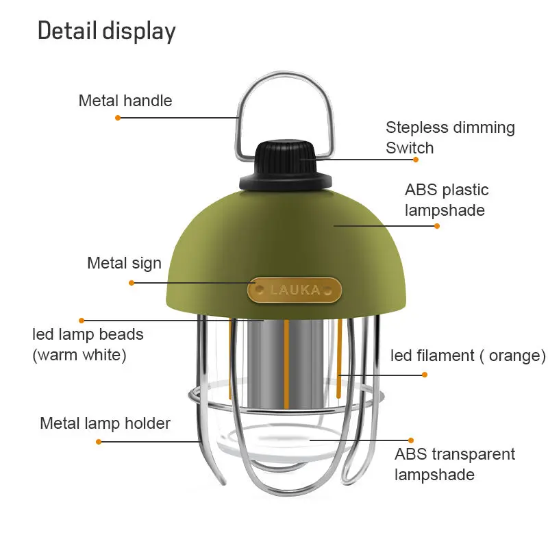 Lámpara LED multifuncional para acampar, lámpara de atmósfera retro de llama, portátil, para tienda de campaña al aire libre